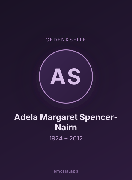 Gedenkportrait von Adela Margaret Spencer-Nairn