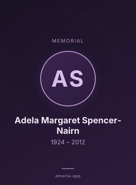 Memorial portrait of Adela Margaret Spencer-Nairn