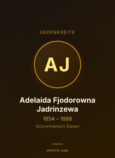 Gedenkportrait von Adelaida Fjodorowna Jadrinzewa