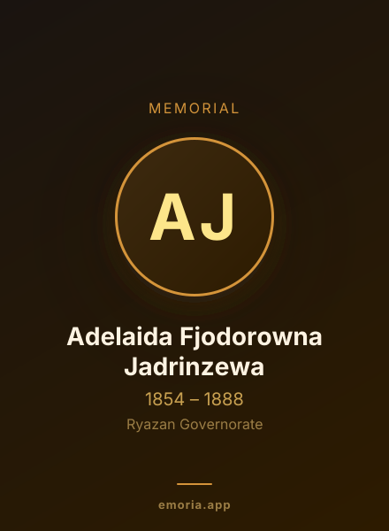Memorial portrait of Adelaida Fjodorowna Jadrinzewa