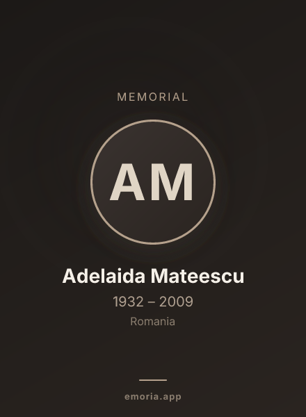 Memorial portrait of Adelaida Mateescu