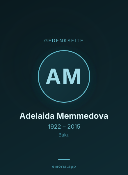 Gedenkportrait von Adelaida Memmedova