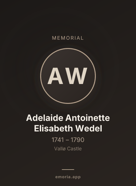 Memorial portrait of Adelaide Antoinette Elisabeth Wedel