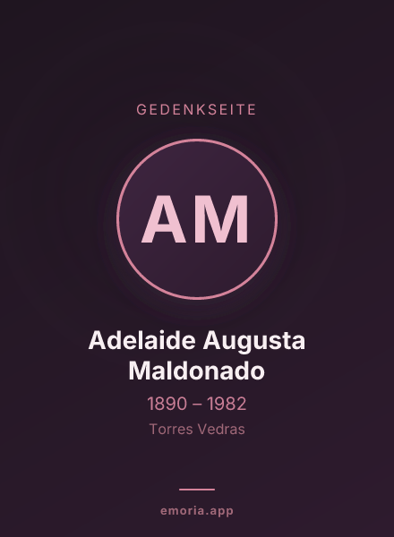 Gedenkportrait von Adelaide Augusta Maldonado