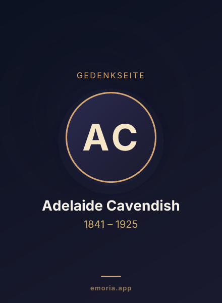 Gedenkportrait von Adelaide Cavendish
