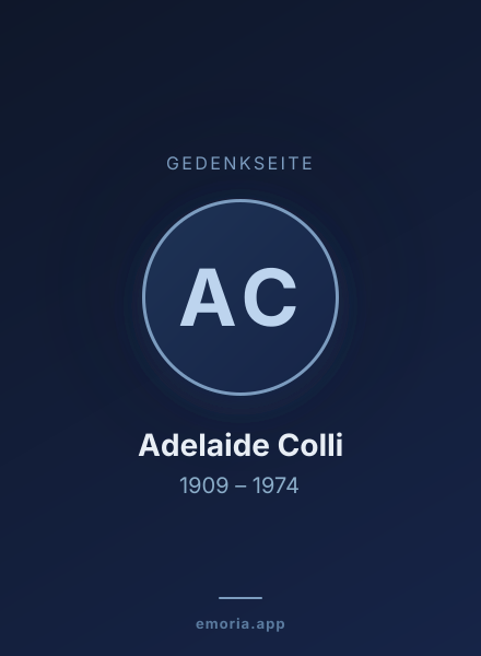 Gedenkportrait von Adelaide Colli