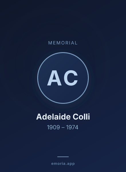 Memorial portrait of Adelaide Colli