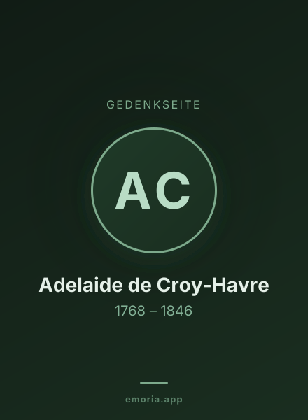 Gedenkportrait von Adelaide de Croy-Havre