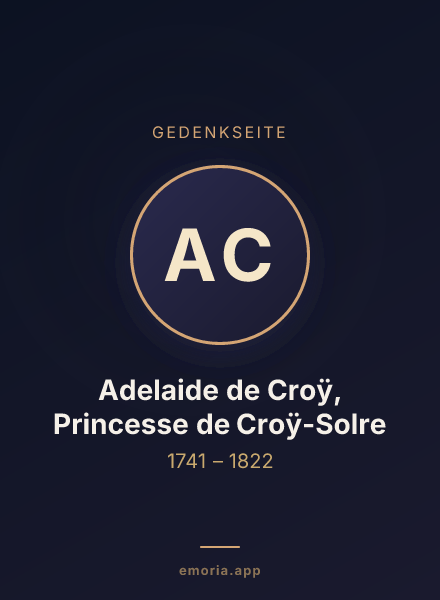 Gedenkportrait von Adelaide de Croÿ, Princesse de Croÿ-Solre