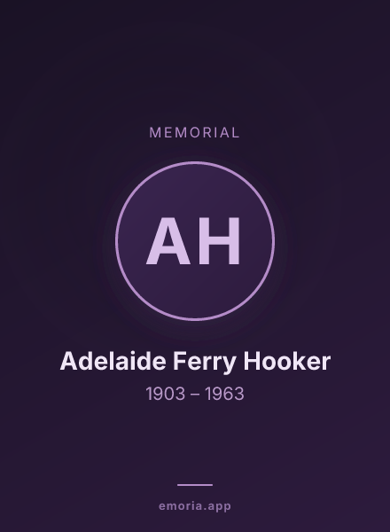 Memorial portrait of Adelaide Ferry Hooker
