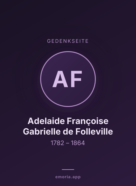 Gedenkportrait von Adelaide Françoise Gabrielle de Folleville
