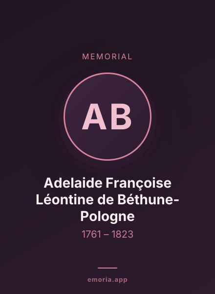Memorial portrait of Adelaide Françoise Léontine de Béthune-Pologne