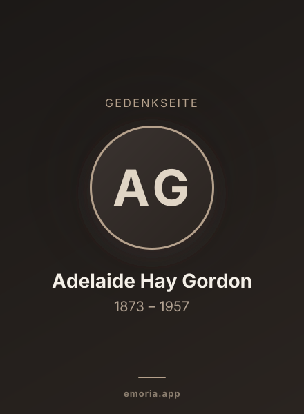 Gedenkportrait von Adelaide Hay Gordon
