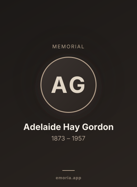 Memorial portrait of Adelaide Hay Gordon