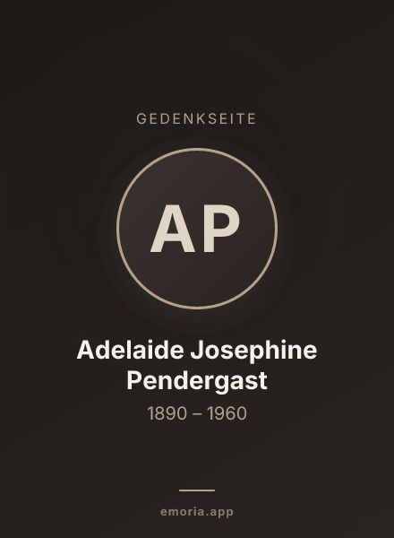 Gedenkportrait von Adelaide Josephine Pendergast