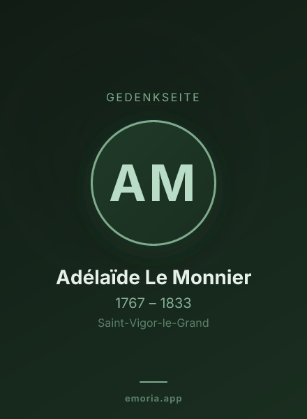 Gedenkportrait von Adélaïde Le Monnier