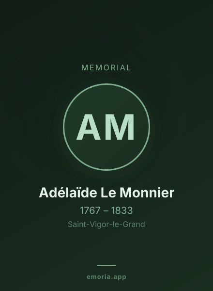 Memorial portrait of Adélaïde Le Monnier