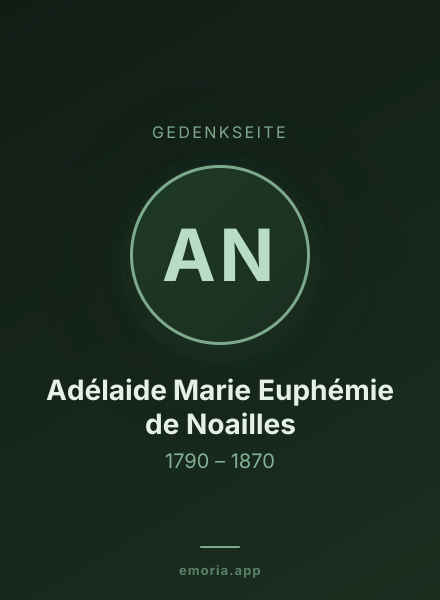 Gedenkportrait von Adélaide Marie Euphémie de Noailles