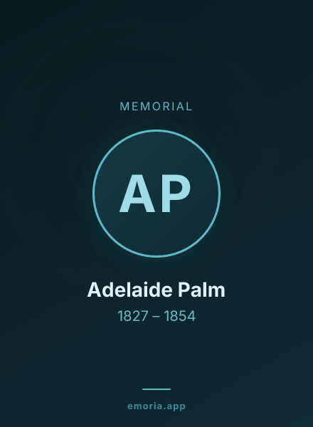 Memorial portrait of Adelaide Palm
