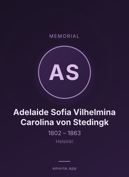 Memorial portrait of Adelaide Sofia Vilhelmina Carolina von Stedingk
