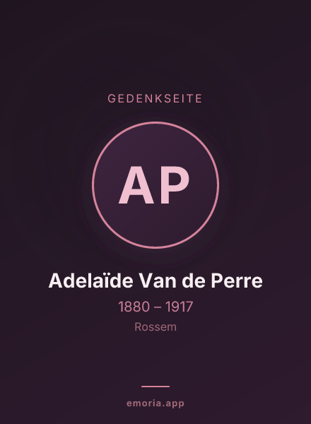 Gedenkportrait von Adelaïde Van de Perre