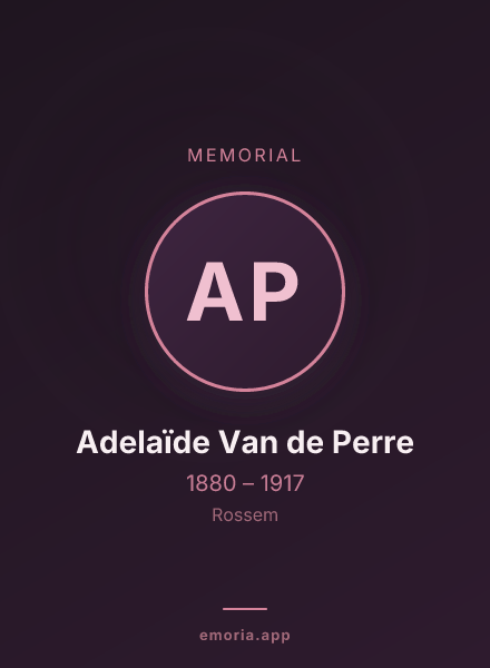 Memorial portrait of Adelaïde Van de Perre