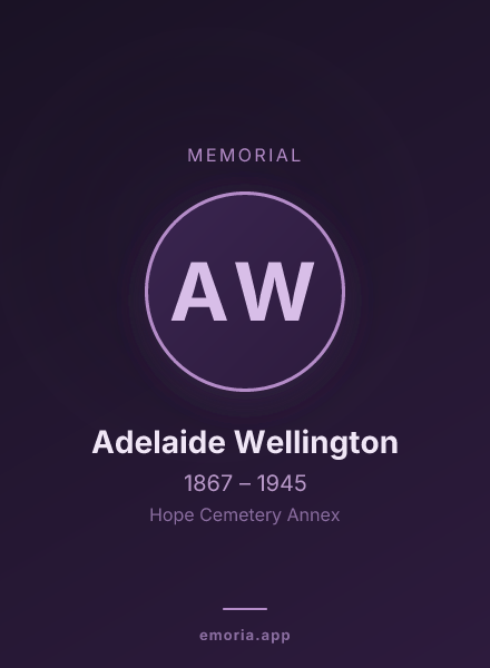 Memorial portrait of Adelaide Wellington