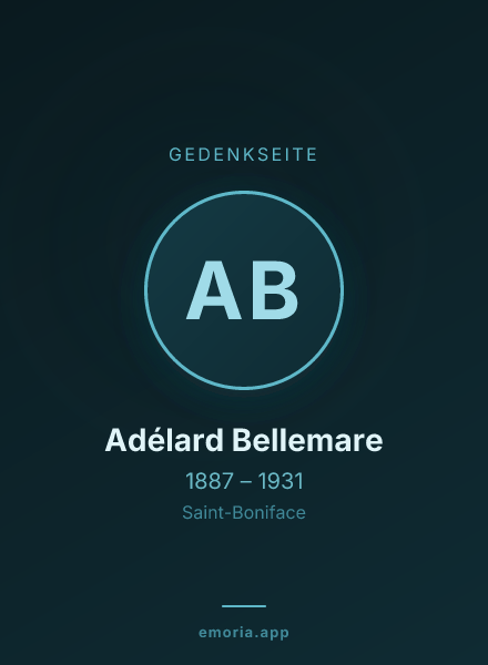 Gedenkportrait von Adélard Bellemare