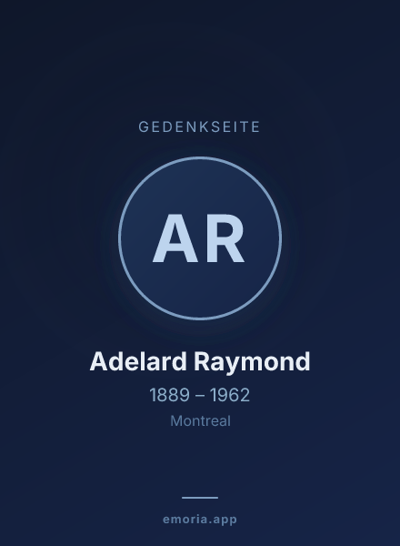 Gedenkportrait von Adelard Raymond