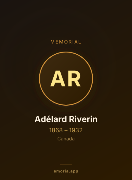 Memorial portrait of Adélard Riverin