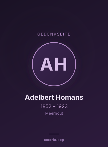 Gedenkportrait von Adelbert Homans