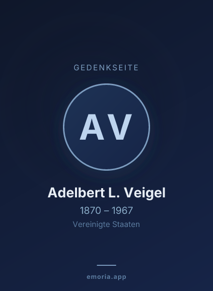 Gedenkportrait von Adelbert L. Veigel