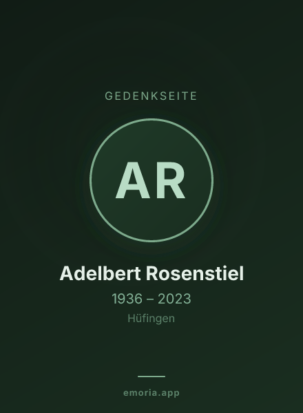 Gedenkportrait von Adelbert Rosenstiel
