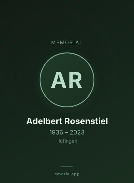 Memorial portrait of Adelbert Rosenstiel