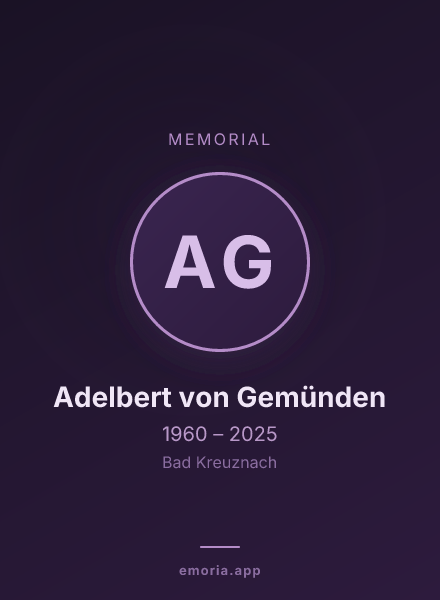 Memorial portrait of Adelbert von Gemünden