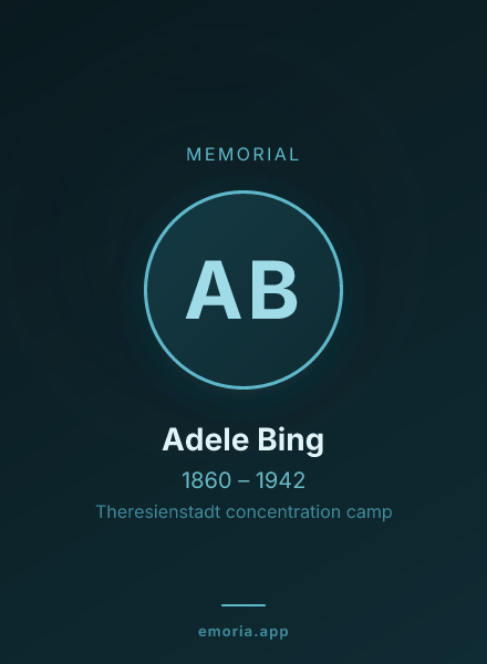 Memorial portrait of Adele Bing