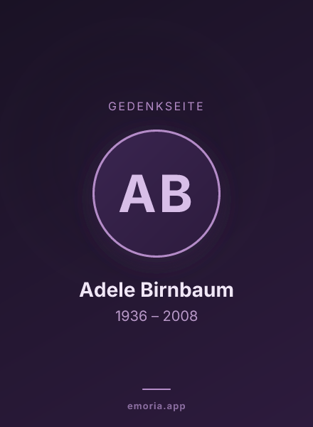 Gedenkportrait von Adele Birnbaum