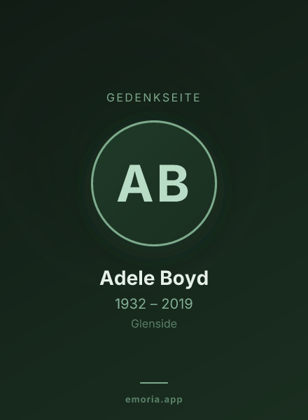 Gedenkportrait von Adele Boyd