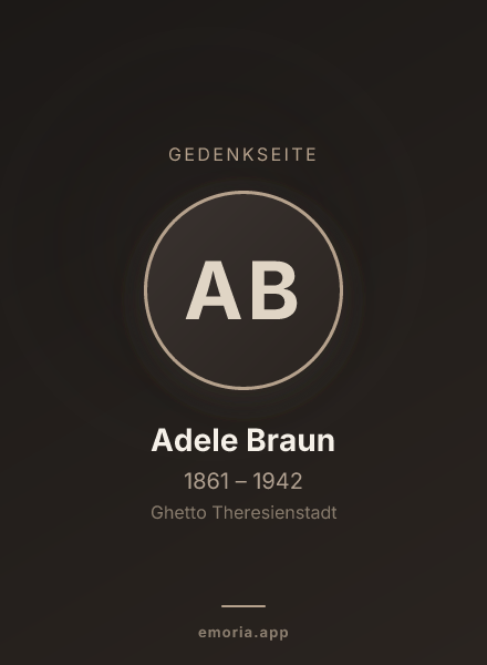 Gedenkportrait von Adele Braun