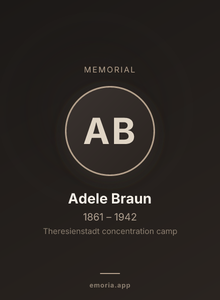 Memorial portrait of Adele Braun