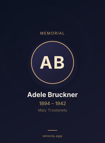 Memorial portrait of Adele Bruckner