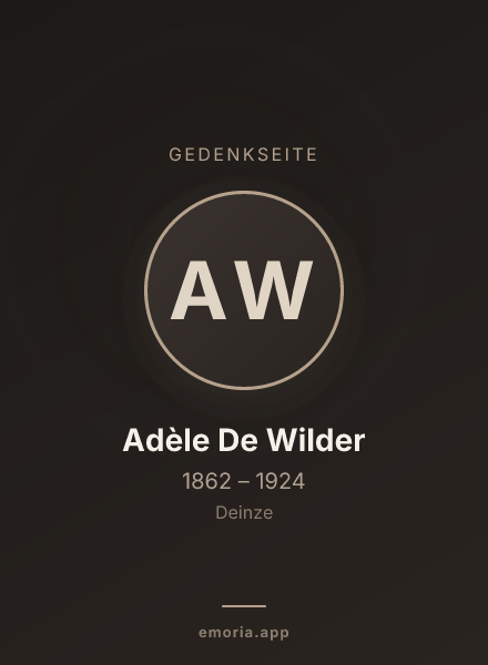Gedenkportrait von Adèle De Wilder
