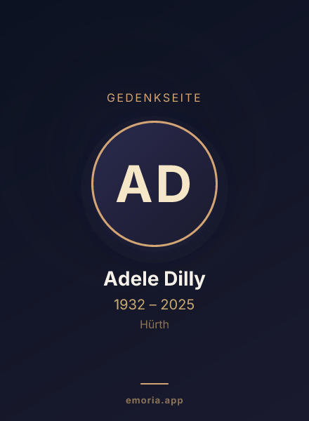 Gedenkportrait von Adele Dilly