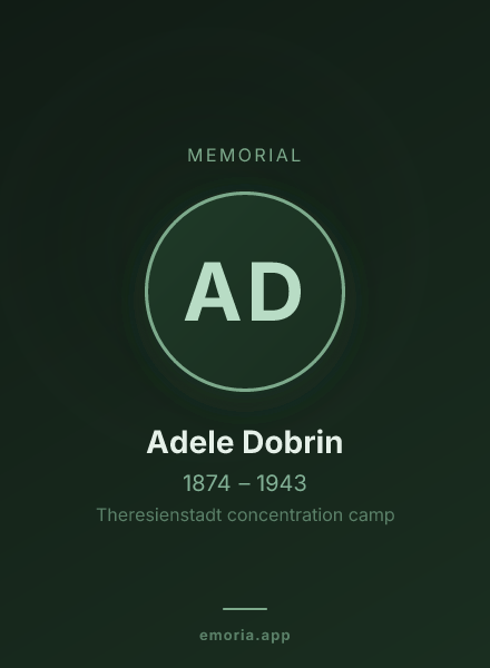 Memorial portrait of Adele Dobrin