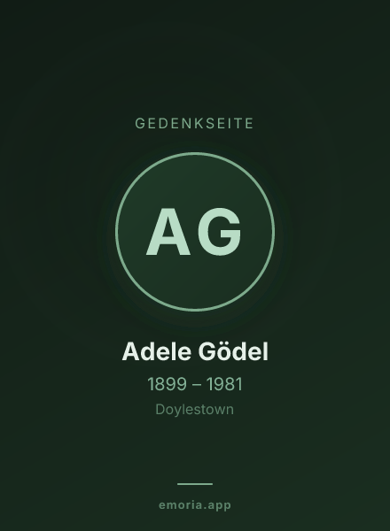 Gedenkportrait von Adele Gödel