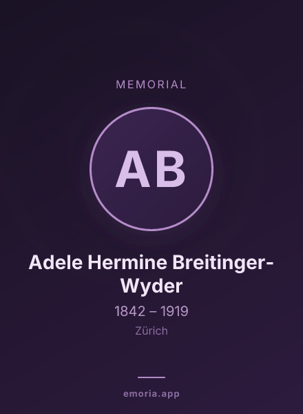 Memorial portrait of Adele Hermine Breitinger-Wyder