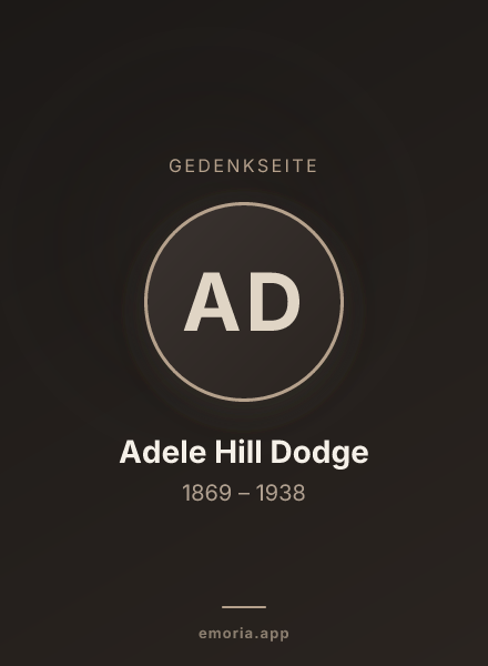 Gedenkportrait von Adele Hill Dodge