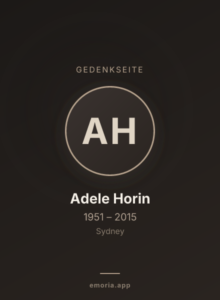 Gedenkportrait von Adele Horin