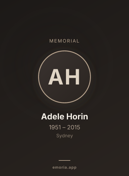 Memorial portrait of Adele Horin