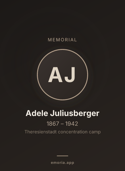 Memorial portrait of Adele Juliusberger